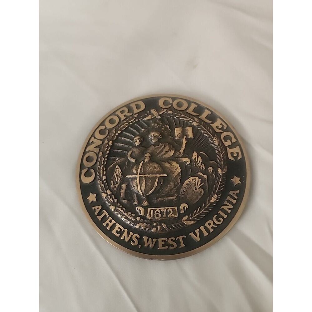 Vintage CONCORD COLLEGE Athens, WV 5inch Brass Plaque?